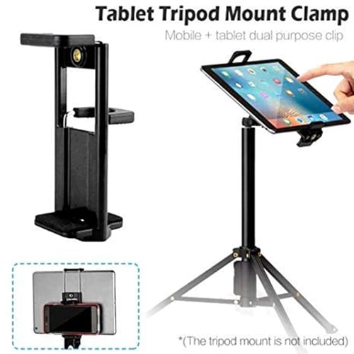 HANUMEX® 2-in-1 Tripod Mount Phone & Tablet Holder – Adjustable Clamp for and Tablets – Secure Grip Stand with Double Clip for Selfie, Video, and Photography – Compatible with Tripod - Image 3
