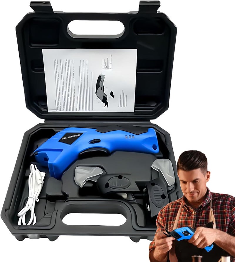 Cordless Electric Scissors - Rechargeable Shears,Electric Box Cutter,for Kitchen Home Garden Workplace Fabric Leather Paper Carton Carpet Foam - Image 1