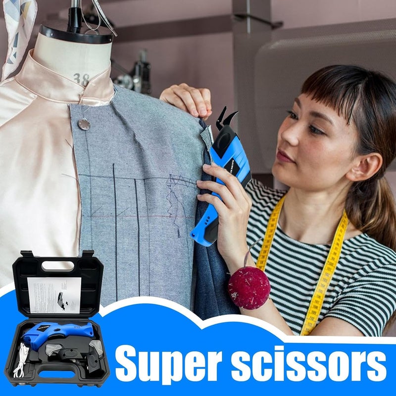 Cordless Electric Scissors - Rechargeable Shears,Electric Box Cutter,for Kitchen Home Garden Workplace Fabric Leather Paper Carton Carpet Foam - Image 2