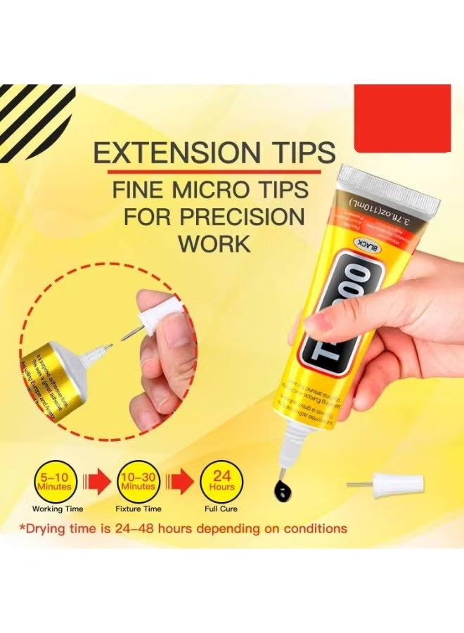 ZVEV 2pcs T-7000 Black Adhesive Glue, All-Purpose Glue 50ml, High-Performance Waterproof Adhesive for Precision Repairs, Super Strong Instant Glue Gel Perfect for Phone, Electronics, Jewelry, and Crafts - Image 4
