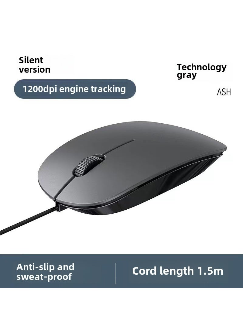 Generic - 1 x 5 pcs Wired Optical Mouse for Apple Desktops Gray-mute-color box packaging - Image 1