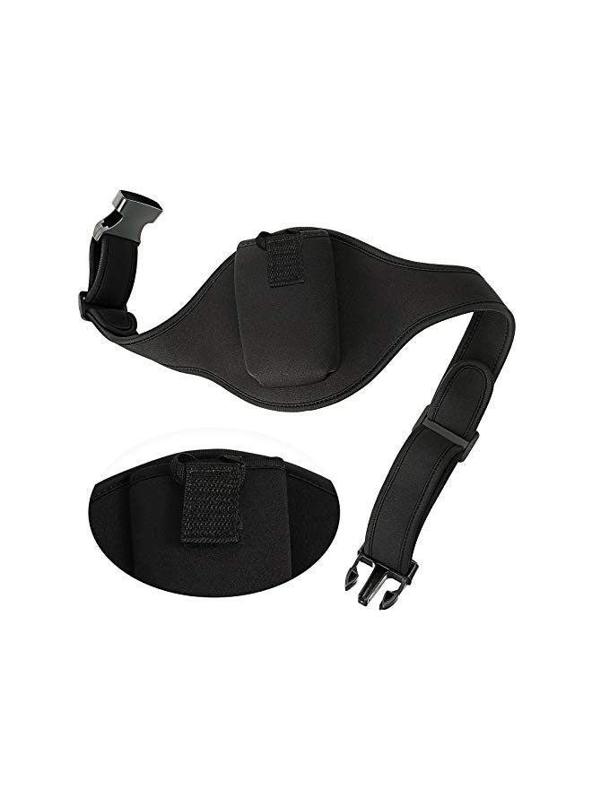 Weewooday Mic Belt with Anti Dropping Strap, Neoprene Microphone Carrier Pouch Adjustable Sweat Absorbent Belt Waistband Bag for Vertical Mic Fitness Teacher Speaker Theatre (Black)  - Image 1