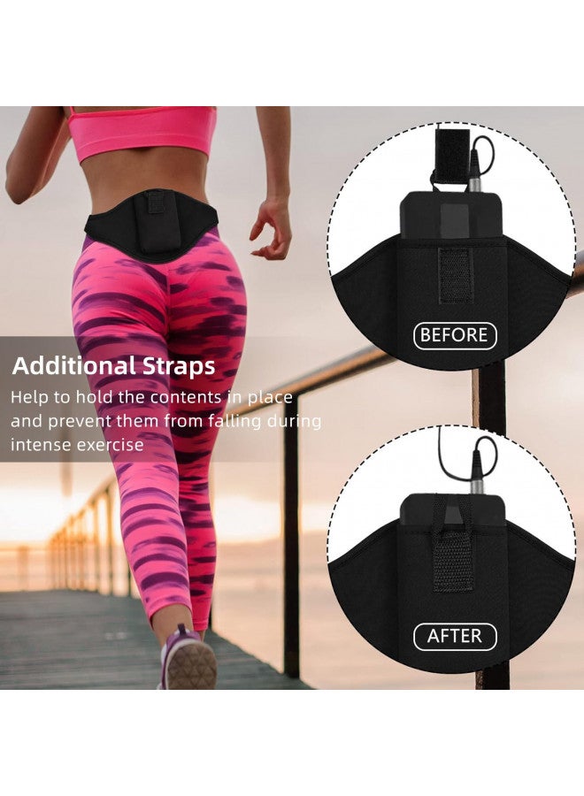 Weewooday Mic Belt with Anti Dropping Strap, Neoprene Microphone Carrier Pouch Adjustable Sweat Absorbent Belt Waistband Bag for Vertical Mic Fitness Teacher Speaker Theatre (Black)  - Image 3