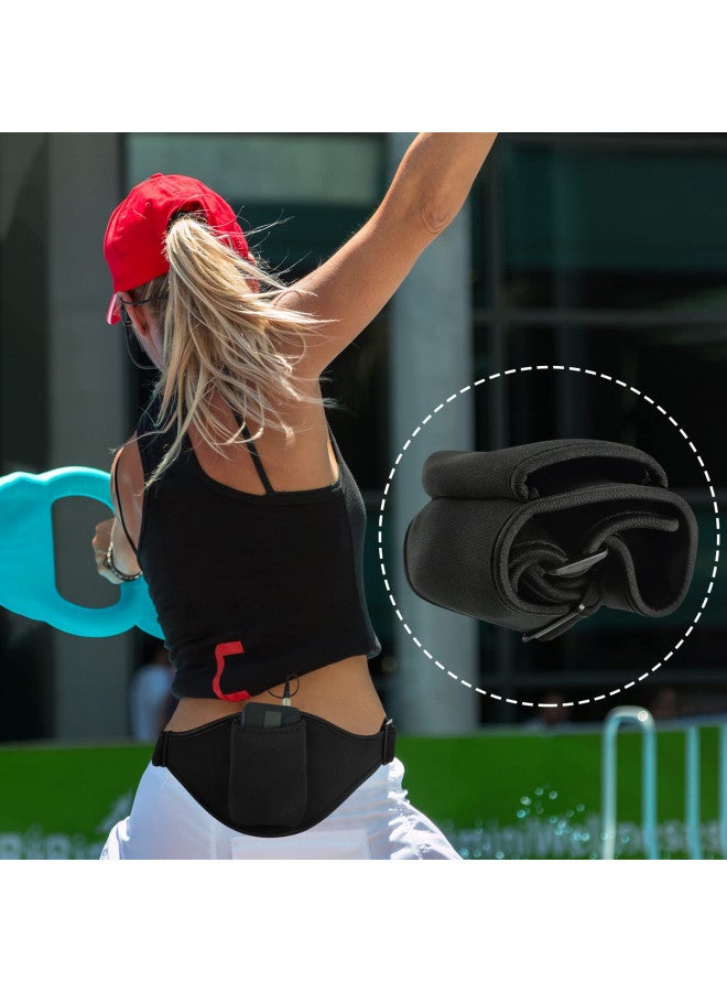Weewooday Mic Belt with Anti Dropping Strap, Neoprene Microphone Carrier Pouch Adjustable Sweat Absorbent Belt Waistband Bag for Vertical Mic Fitness Teacher Speaker Theatre (Black)  - Image 4