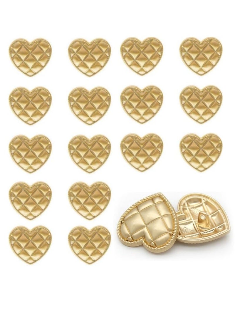 Generic - Retro Metal Shank Buttons, 20 Pcs Suit Coat Buttons Decorative Fastener Sewing Accessories,  for Blazer, Suits, Sport Coat, Uniform (20mm, Gold Heart) - Image 1