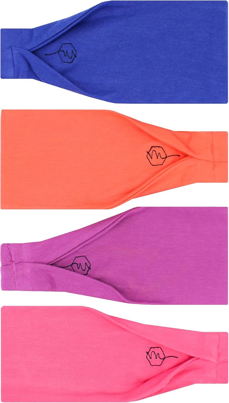 Maven Thread 4" Wide Workout Headbands for Women (4 Pack) – Non-Slip Sweatbands for Gym, Running & Yoga - Image 1