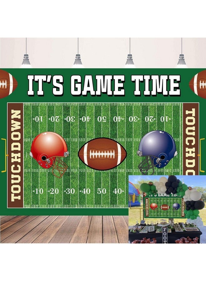 Cenven Football Backdrop It's Game Time Party Backdground Football Birthday Banner Touchdown Football Party Decorations Boy Birthday Party Backdrop 8x6FT - Image 1