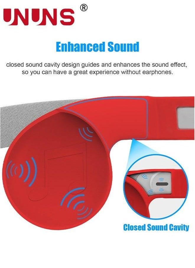 UNUNS Silicone Ear Cover Set For Meta Quest 2,VR Headset To Enhanced Sound,For 2 Accessories Headphone Extension Cover,1 Pair Red  - Image 3