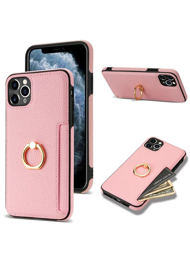 The Bros Phone Case For iPhone 11 Pro Ring Card Litchi Leather Back Phone Phone Case - Image 1