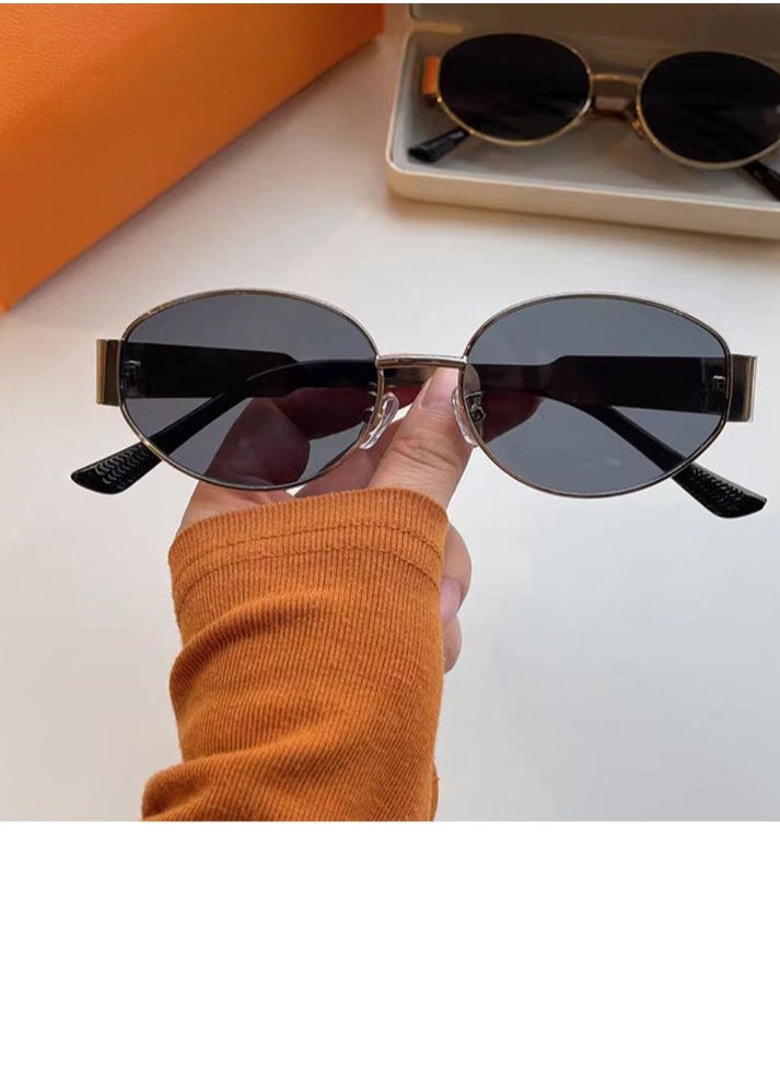 General Retro Oval Sunglasses Women Fashion Sunglasses Classic Tone UV400 Protection Anti-ultraviolet Sunglasses  - Image 2