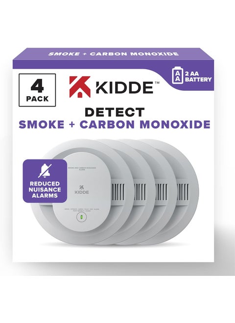 Kidde Smoke  Carbon Monoxide Detector AA Battery Powered LED Warning Light Indicators 4 Pack