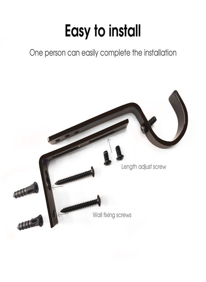 IHRDNNR Curtain Rod Holders Heavy Duty Adjustable Rod Brackets for 7/8 or 1 Inch Rods, Set of 3 (Bronze) - Image 5