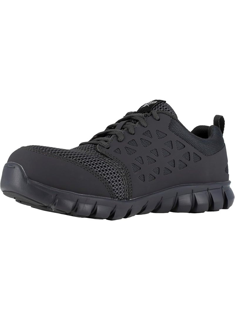 Reebok Work Men's Lightweight Safety Shoes Composite Toe Slip Resistant Electrical Hazard Work Sneakers RB4038 Sublite Cushion Grey - Image 4