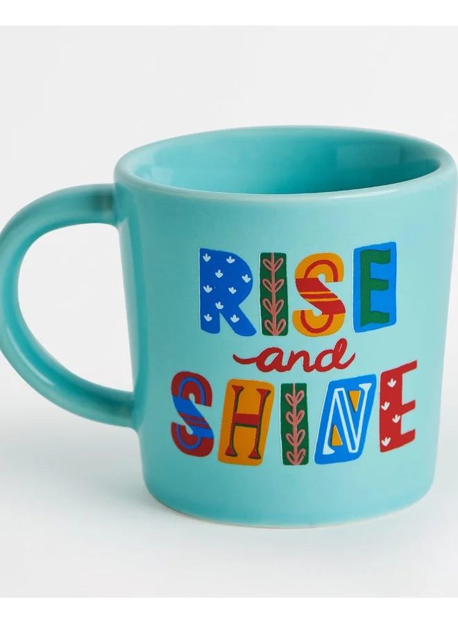 تشامباك كوب Chumbak Rise & Shine - أزرق ، ابدأ يومك بملاحظة إيجابية مع كل رشفة من الكوب الملهم - 300 مل