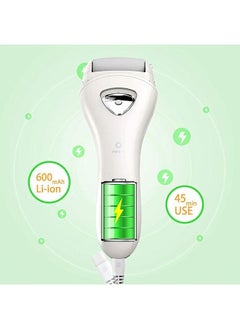 Arabest Electric Hard Skin Remover Foot Callus Remover Electric Foot File Rechargeable Dead Skin Remover for Feet Electric Pedicure Kit Proffessinal Feet Care with 3 Roller Heads 1 Cleaning Brush USB Cord  - Image 5