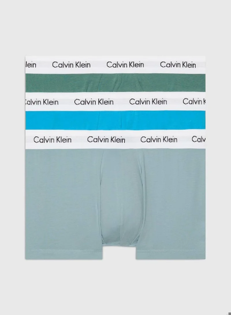 CALVIN KLEIN 3 Pack Low Rise Trunks - Cotton Stretch