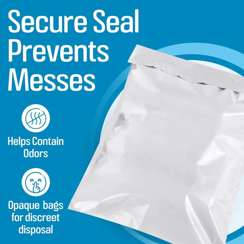 IMPRESA Disposable Adult Diaper Bags  75Pack 12 x 15 in Unscented  OdorProof LeakProof  TearResistant  ExtraThick Bags for Adult Diapers  Incontinence Pads - Image 3