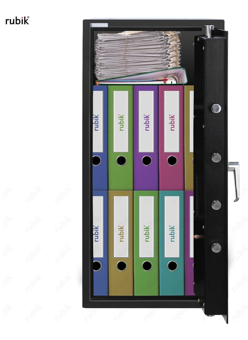 Rubik - Safe Box Large with Key Lock, Secure Locker for Money Files folder Documents Jewelry Home Office RB90K (Size 90x40x50cm) Black - Image 1