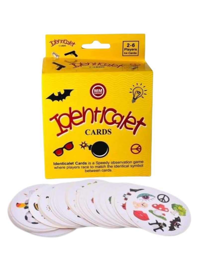 Identical Card Game – لعبة كروت المطابقة السريعة للأطفال والكبار، 54 كارت ملون ممتع لتنمية التركيز والبديهة، تصلح من 2 إلى 6 لاعبين – لعبة جماعية للحفلات والرحلات – للأطفال من 3 سنوات فأكثر - Image 2
