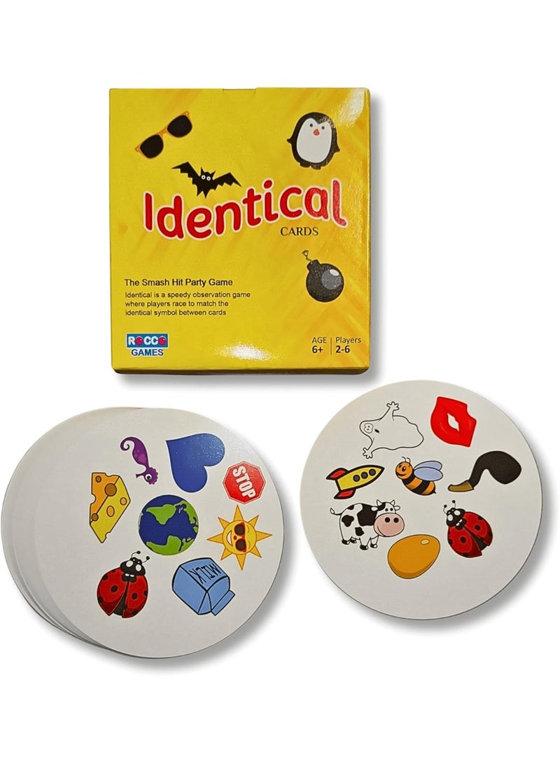 Identical Card Game – لعبة كروت المطابقة السريعة للأطفال والكبار، 54 كارت ملون ممتع لتنمية التركيز والبديهة، تصلح من 2 إلى 6 لاعبين – لعبة جماعية للحفلات والرحلات – للأطفال من 3 سنوات فأكثر - Image 3