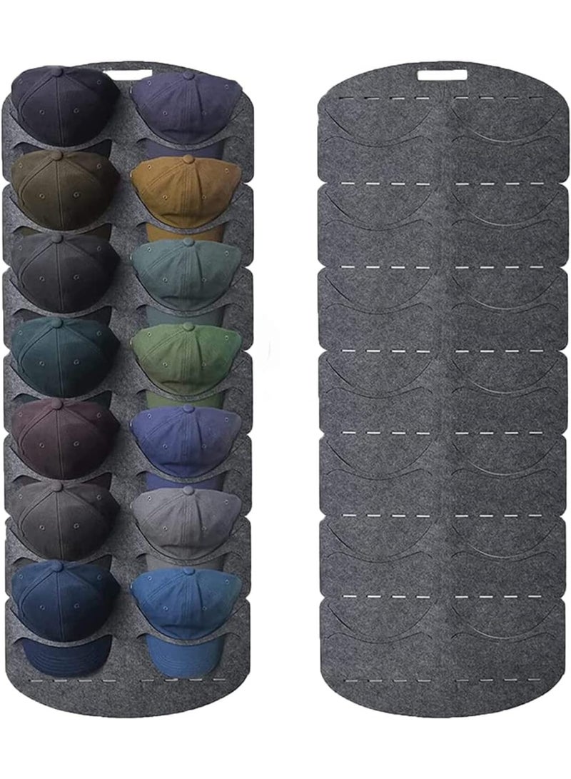 Over The Door Hat Rack, Door Baseball Caps Hat Organizer, with 14 Pocket Baseball Hat Organizer, Cap Rack Storage Display Hanger Bag, Save Space, Felt Hats Collection for Closet Wall - Image 1