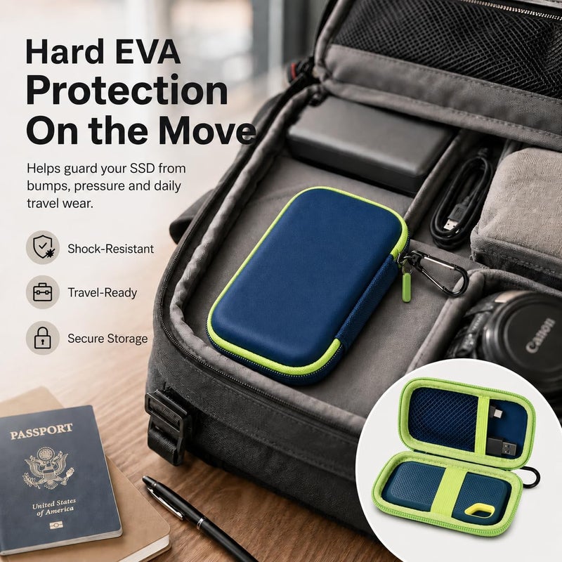 PAIYULE Case Compatible with SanDisk 1TB 2TB 500GB 4TB/for SanDisk PRO Extreme Portable SSD, External Solid State Hard Drive Storage Holder for SDSSDE61/ SDSSDE60/ SDSSDE81/SDSSDE30/SDSSDE60 (Box Only)(Green) - Image 5