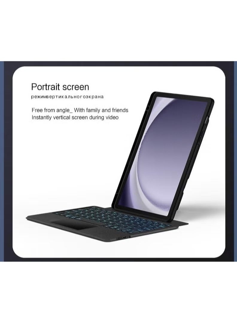 Beauenty Keyboard Case for Samsung Galaxy Tab A9 Plus(SM-X210, SM-X215, SM-X216B) 2023 Slim Folio Cover with Removable Detachable Wireless Charging Bluetooth Keyboard Pencil Holder Slot - Image 5