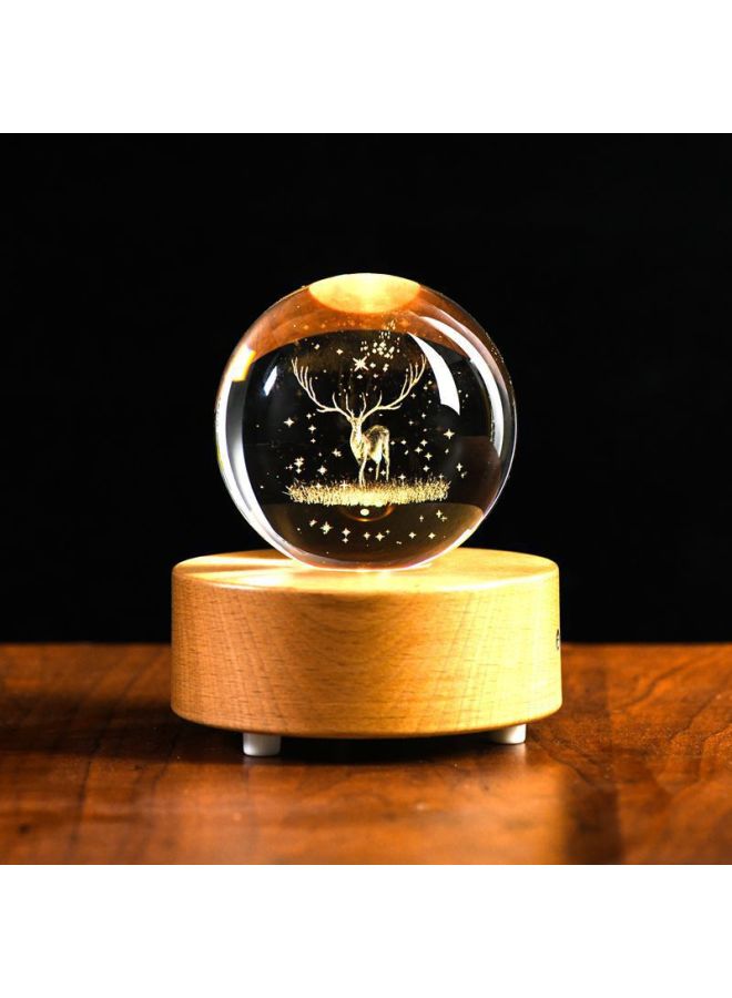 Children's Crystal Ball Music Music Box Little Girl's Birthday Gift Girl's Toy Star Projection Lamp-Color:Couple 6cm + Silver Tripod - Image 4