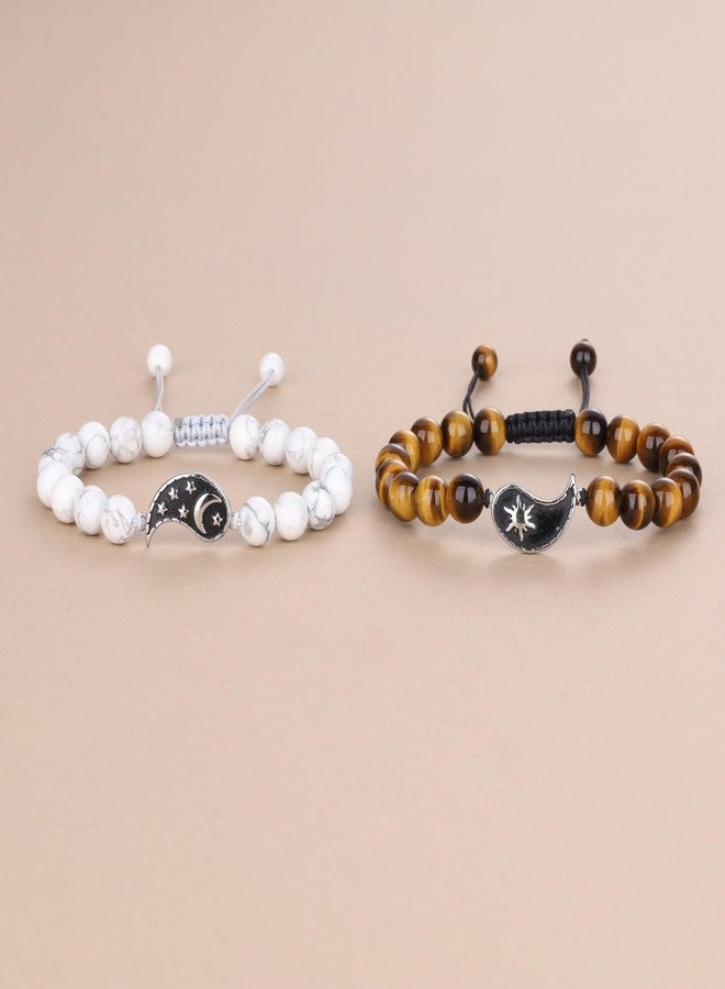 COAI Yin Yang My Sun and Stars Moon of My Life Howlite Tiger Eye Stone Relationship Bracelets - Image 4