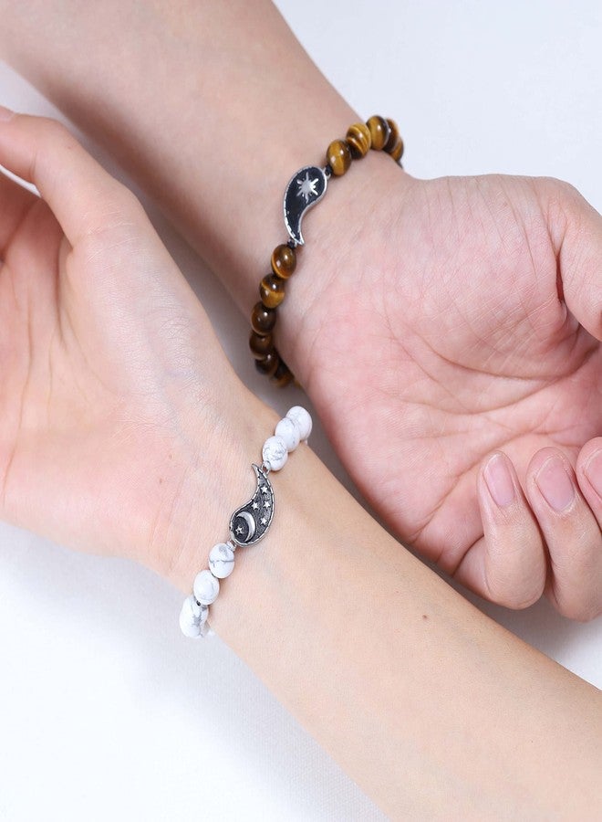 COAI Yin Yang My Sun and Stars Moon of My Life Howlite Tiger Eye Stone Relationship Bracelets - Image 3