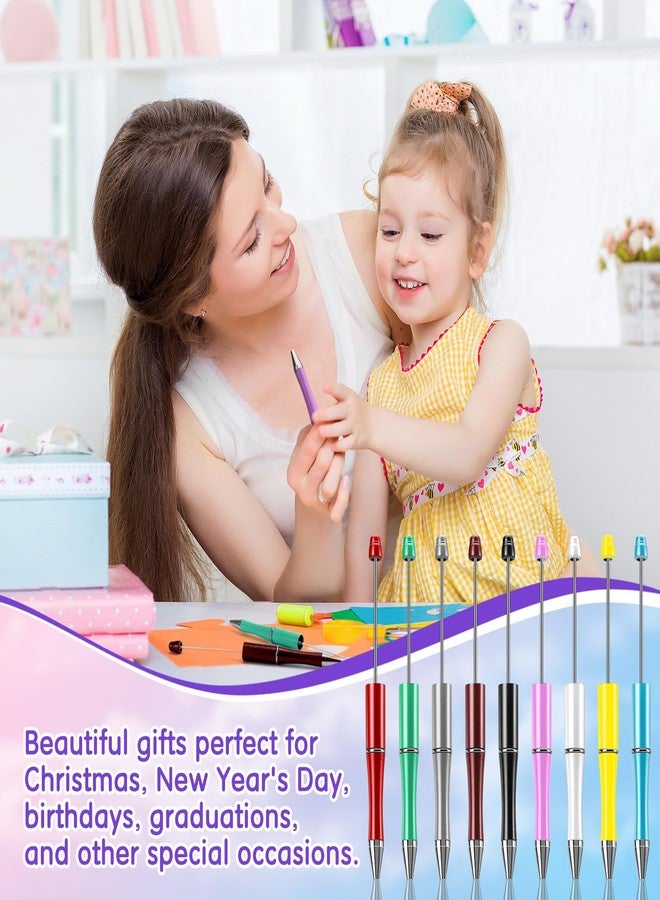 Draupnir 75 Pcs DIY Beadable Pens Kit - 25 Pens, 25 Refills & Bags, Black Ink for Students & Teachers(Multicolor) - Image 3