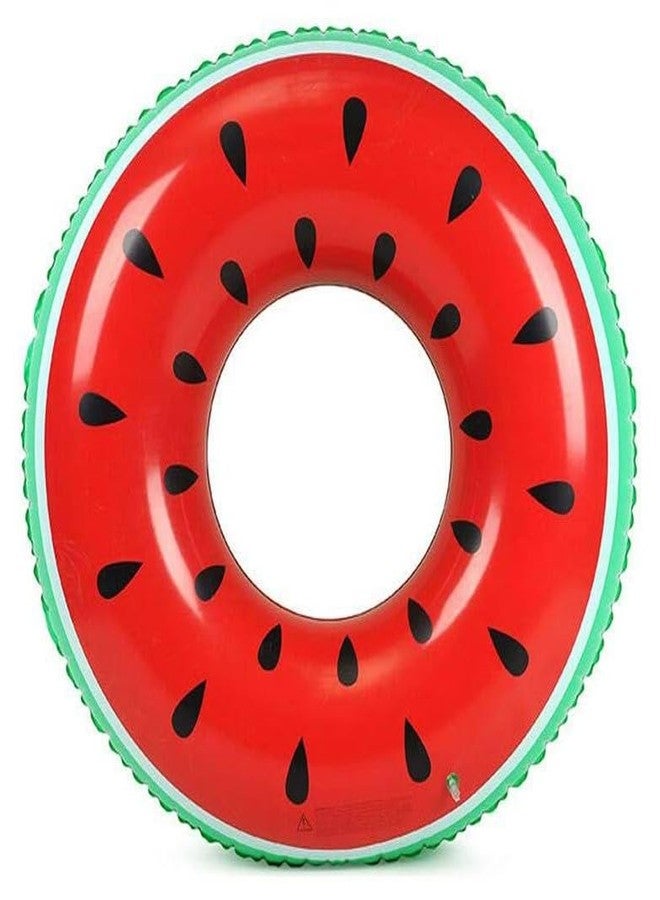 VENDICS Inflatable Watermelon Pool Float, Large Swim Ring, Red and Green, Summer Beach Swimming Tube, Water Fun Accessory 1 pc - Image 1
