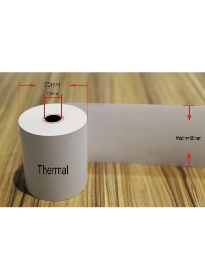 Thermal receipt paper roll 80 × 70 (5 rolls) - Image 1