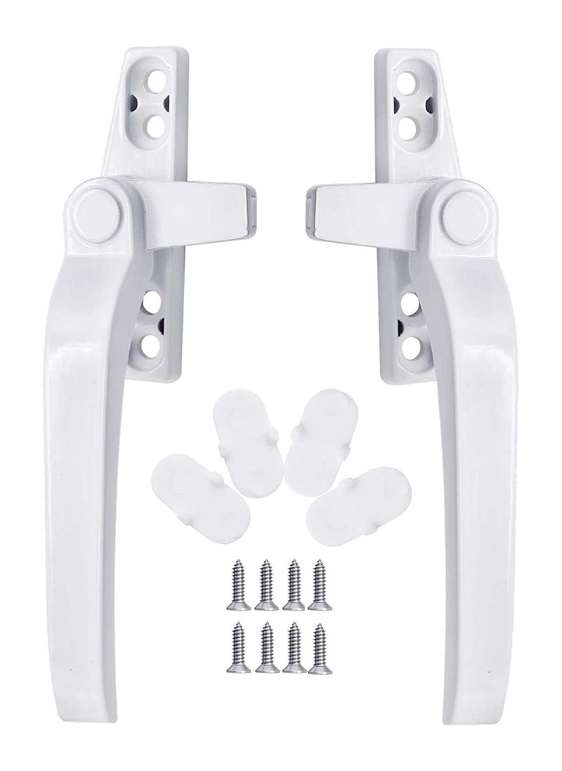 Y&D SYOSI Aluminum Alloy Window Handles 1 Pairs Universal with Security Locks White Casement Door  - Image 1