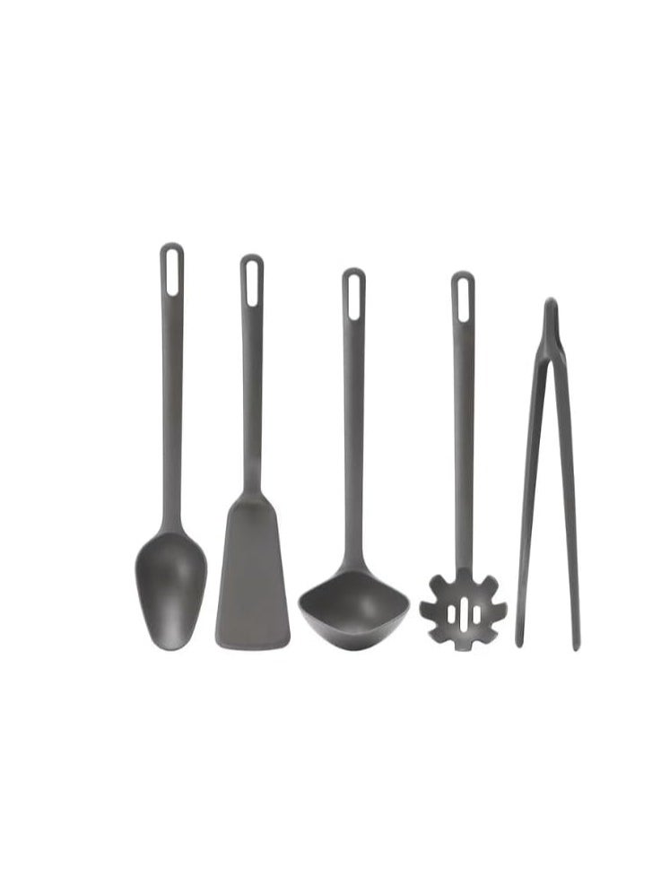 Generic Kitchen Utensil Set Tools Serving Spoon Set -5 Pieces-Grey  - Image 1