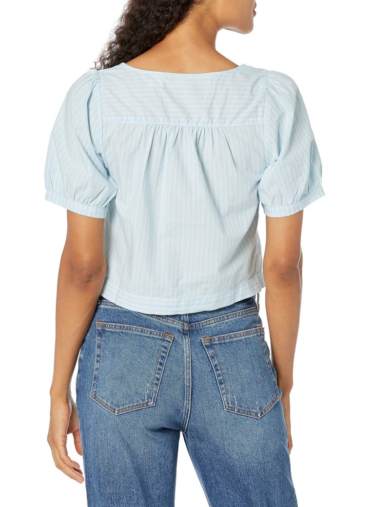 Levi's Women's Simone Short Sleeve Blouse, (New) Antigone Stripe Airy Blue, XX-Large - Image 2