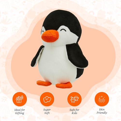 Softdreams Soft Plush Toy for Kids – Cute Stuffed Animal Soft Toy – Soft Cuddly Toy for Baby Boys & Girls, Return Gift & Room Décor -Penguine Black & White 18cm - Image 5
