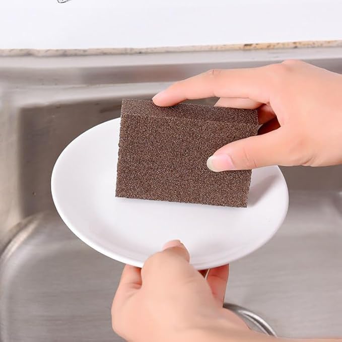ABTER Multipurpose Brown Scrub Sponge with HeavyDuty Sandpaper Surface for Tough Cleaning Tasks Deep Cleaning Scrubber for Kitchen Bathroom More 2 - Image 2