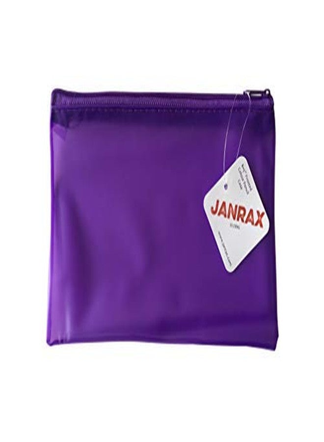 Janrax Frosted Pencil Case 8x5 Inch - See Through Exam Clear Translucent (Purple) - Image 5