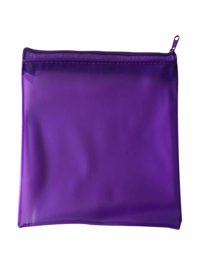 Janrax Frosted Pencil Case 8x5 Inch - See Through Exam Clear Translucent (Purple) - Image 1