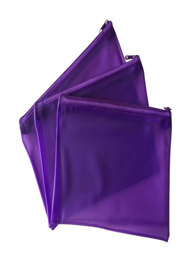 Janrax Frosted Pencil Case 8x5 Inch - See Through Exam Clear Translucent (Purple) - Image 4