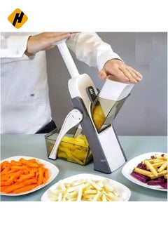 HuHa Vegetable Cutter Safe Mandoline Slicer TikTok Adjustable Vegetable Chopper Multi purpose Food Vegetable Slicer for Kitchen Gray  - Image 1