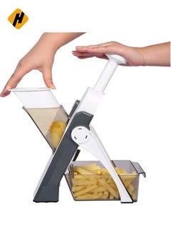 HuHa Vegetable Cutter Safe Mandoline Slicer TikTok Adjustable Vegetable Chopper Multi purpose Food Vegetable Slicer for Kitchen Gray  - Image 2