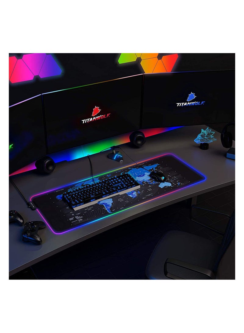 Mouse Pad BLUE WORLD MAP RGB Gaming Mouse Pad -Large - Image 3
