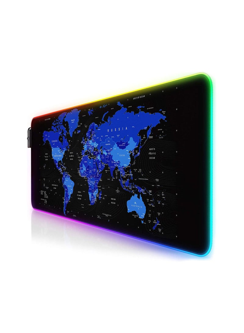 Mouse Pad BLUE WORLD MAP RGB Gaming Mouse Pad -Large - Image 2