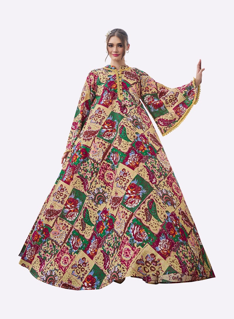 Sara Arabia جلابية سارة العربية المزخرفة بالزهور - Image 1