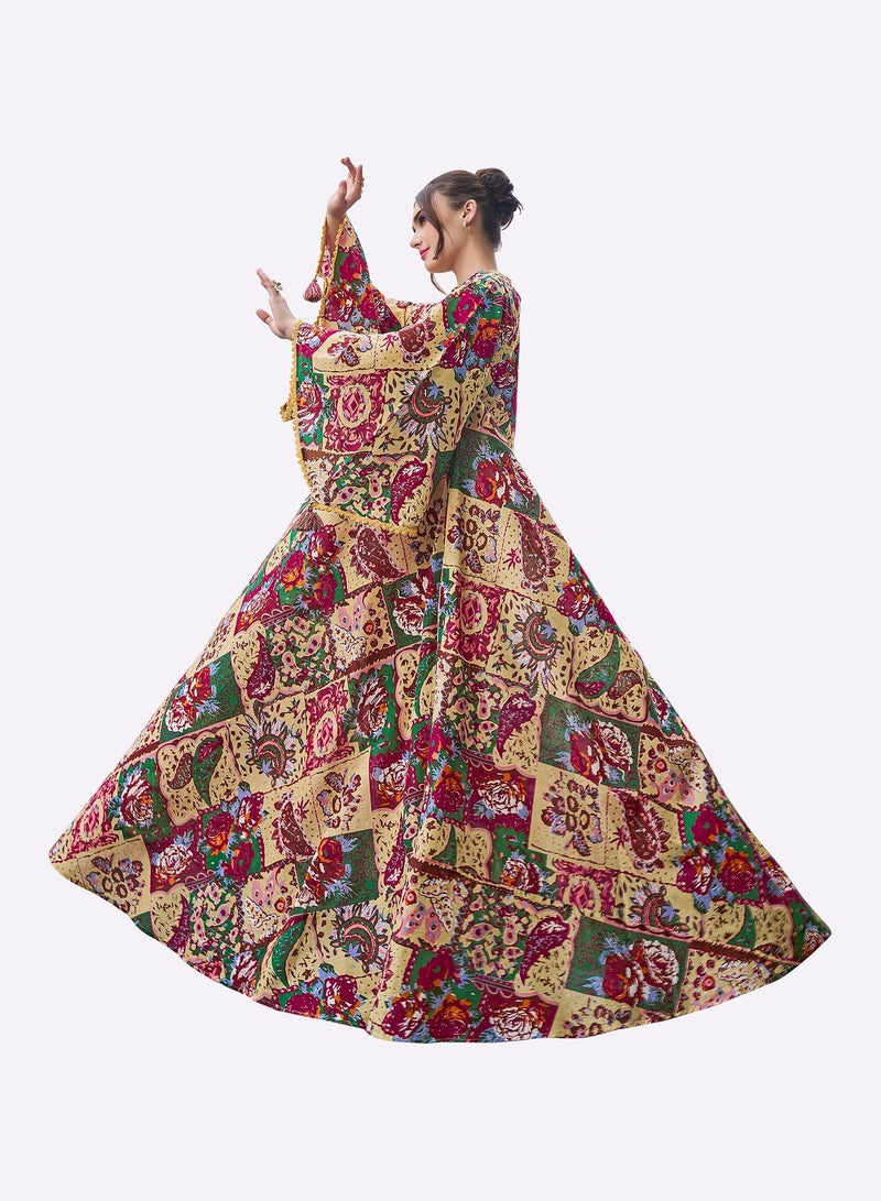 Sara Arabia جلابية سارة العربية المزخرفة بالزهور - Image 3