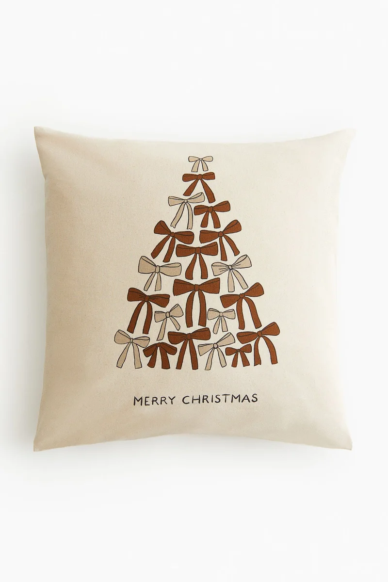 اتش اند ام غطاء وسادة مزين بطبعة