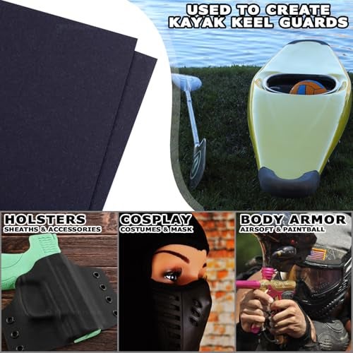 Holstex KYDEX Thermoform Sheet - (Type V) - (P1 Texture) - (0.080 Thickness) - (8in x 12in Sheets) - (Black) - (2 Pack) - for Holster Making, Cosplay, Airsoft Armor, Keel Guards - Image 2