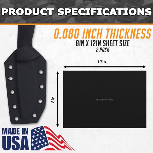Holstex KYDEX Thermoform Sheet - (Type V) - (P1 Texture) - (0.080 Thickness) - (8in x 12in Sheets) - (Black) - (2 Pack) - for Holster Making, Cosplay, Airsoft Armor, Keel Guards - Image 3